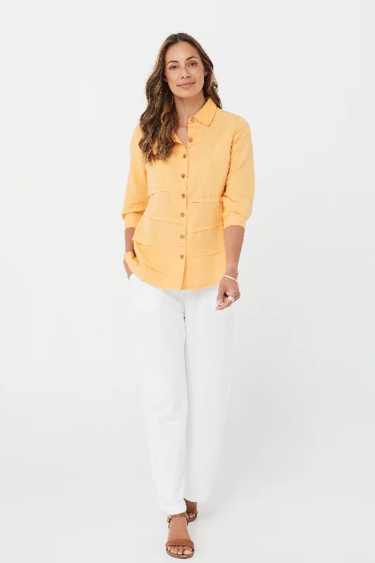Woman Long Sleeves Linen and Cotton Winter Shirt Fashion Causal Top - Marigold/Linen & Cotton-- Layered Multi-layer Single Layer Woman Long Sleeves Linen and Cotton Winter Shirt Fashion Causal Top - Marigold/Linen & Cotton-- Layered Multi-layer Single Layer