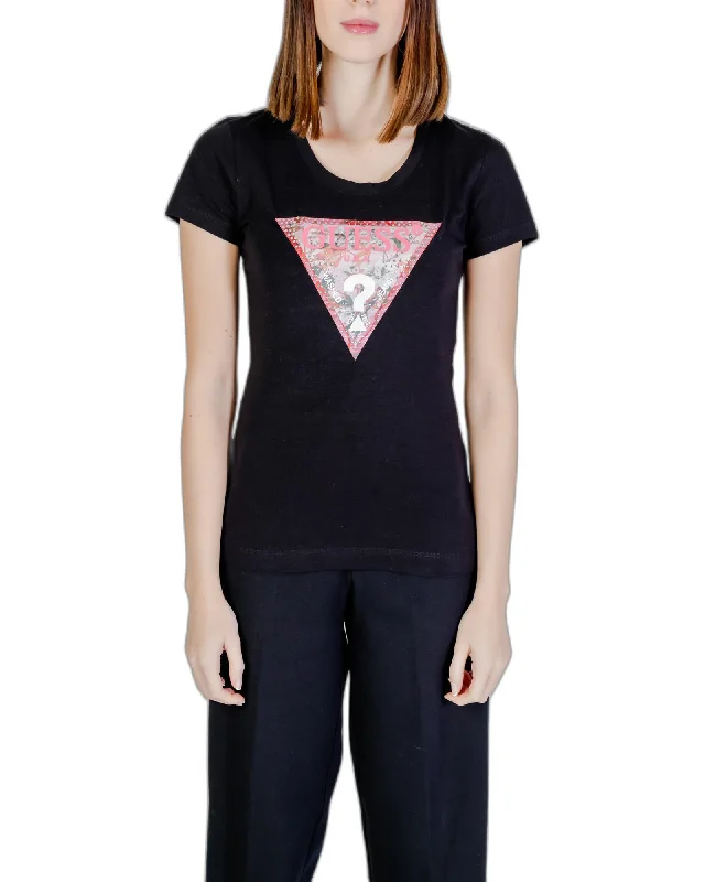 Guess Womens Black TShirt with Floral Print Logo-- Rayon Fabric Velvet Fabric Corduroy Fabric Guess Womens Black TShirt with Floral Print Logo-- Rayon Fabric Velvet Fabric Corduroy Fabric