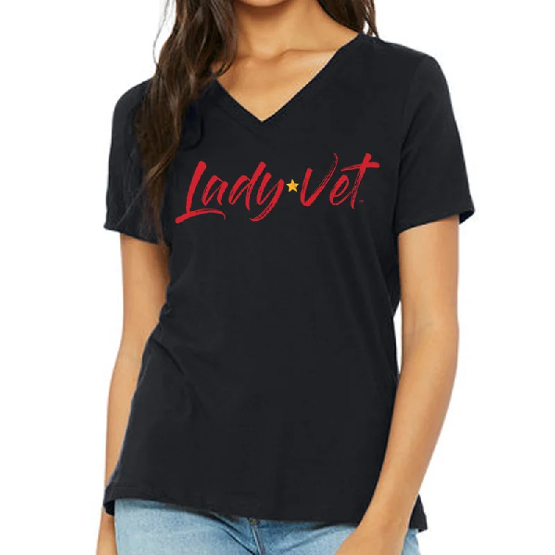 Marines Lady Vet Full Chest Logo V-Neck T-Shirt-- Mesh Fabric Canvas Fabric Denim Fabric Marines Lady Vet Full Chest Logo V-Neck T-Shirt-- Mesh Fabric Canvas Fabric Denim Fabric