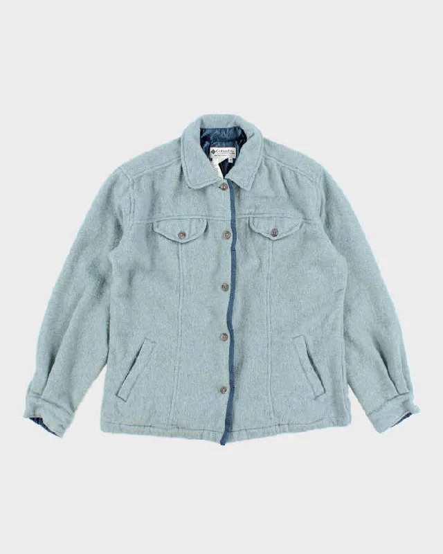 Vintage Columbia Recycled Wool Blend Button Up Shirt - M-- Rayon Velvet Corduroy