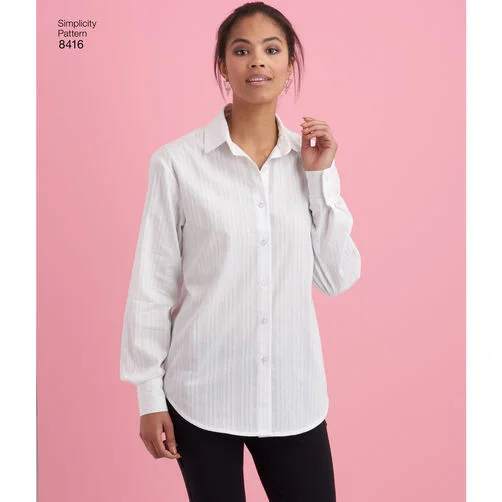 Simplicity Shirt S8416-- Mesh Blend Leather Blend Suede Blend