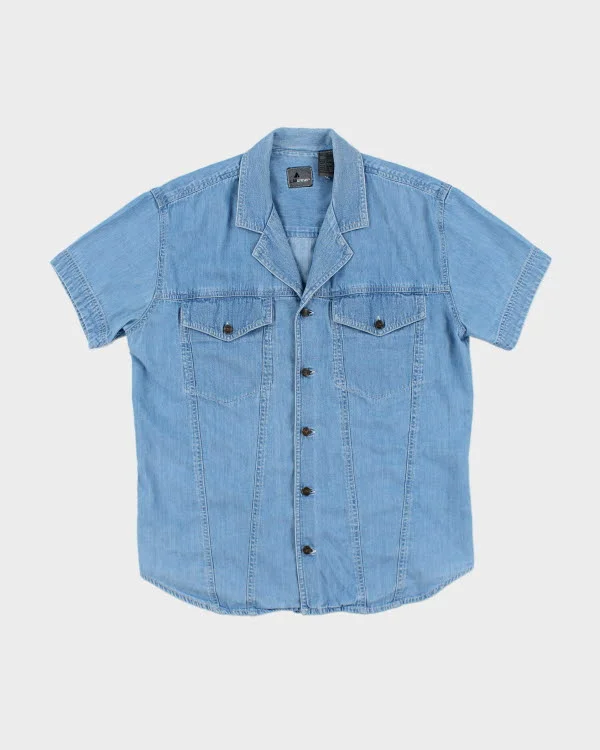 Y2k 00s Liz Wear Denim Shirt - M-- Solid Color Striped Floral