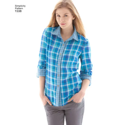 Simplicity Shirts S1538-- Front Pockets Side Pockets Patch Pockets