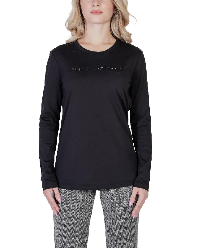 Armani Exchange Womens Long Sleeve TShirt Black-- Terry Blend Velvet Blend Canvas Blend Armani Exchange Womens Long Sleeve TShirt Black-- Terry Blend Velvet Blend Canvas Blend