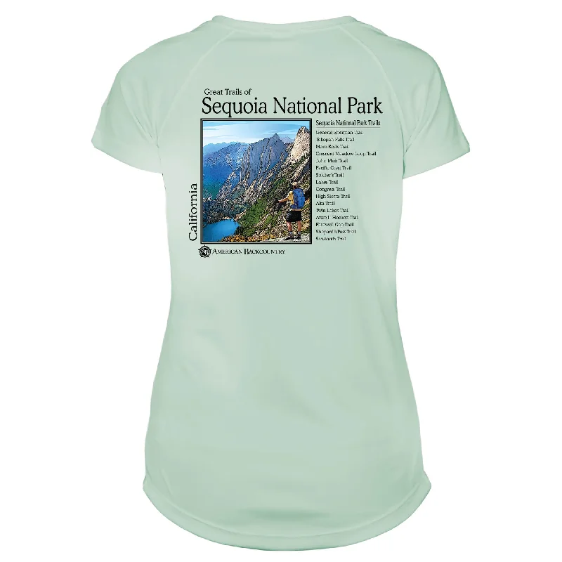 Sequoia National Park Great Trails Microfiber Women's T-Shirt-- Elasticated Padded Insulated Sequoia National Park Great Trails Microfiber Women's T-Shirt-- Elasticated Padded Insulated