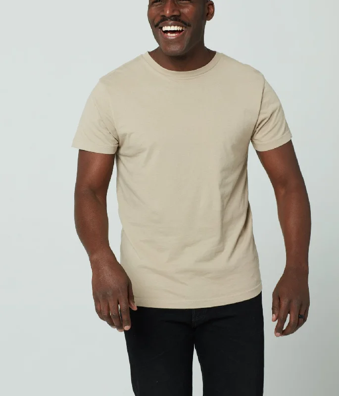 Unisex T-Shirt - Oatmeal-- Hooded Caped Shawl Collar