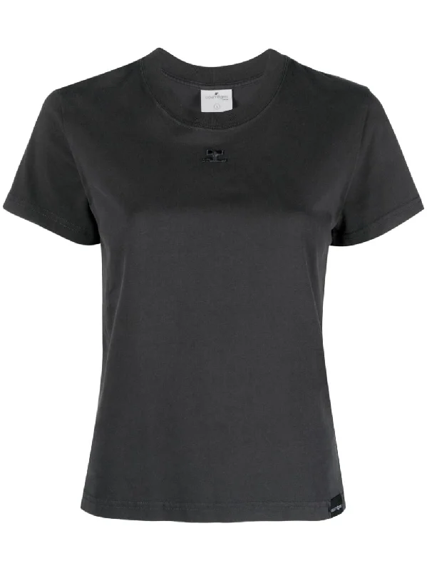 032C Women's Courreges T-Shirts And Polos Grey-- Plaid T-Shirt Polka Dot Checkered