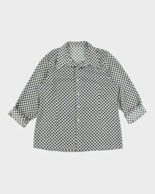 Vintage 70s Check Shirt - L-- Print Jacquard Patchwork