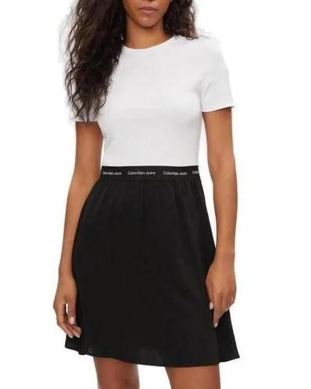 Calvin Klein Jeans Women's Ribbed T-Shirt Dress-- Terry Blend Velvet Blend Canvas Blend Calvin Klein Jeans Women's Ribbed T-Shirt Dress-- Terry Blend Velvet Blend Canvas Blend