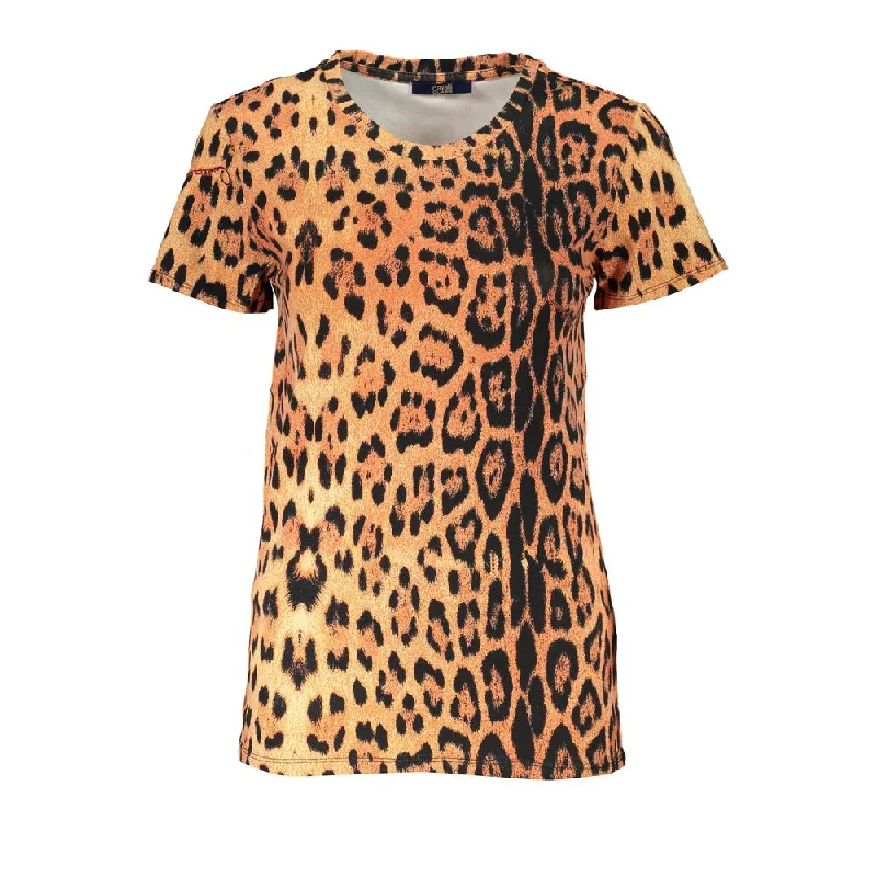 Cavalli Class Orange Cotton Tops & Women's T-Shirt-- Welt Pockets Slit Pockets Flap Pockets Cavalli Class Orange Cotton Tops & Women's T-Shirt-- Welt Pockets Slit Pockets Flap Pockets