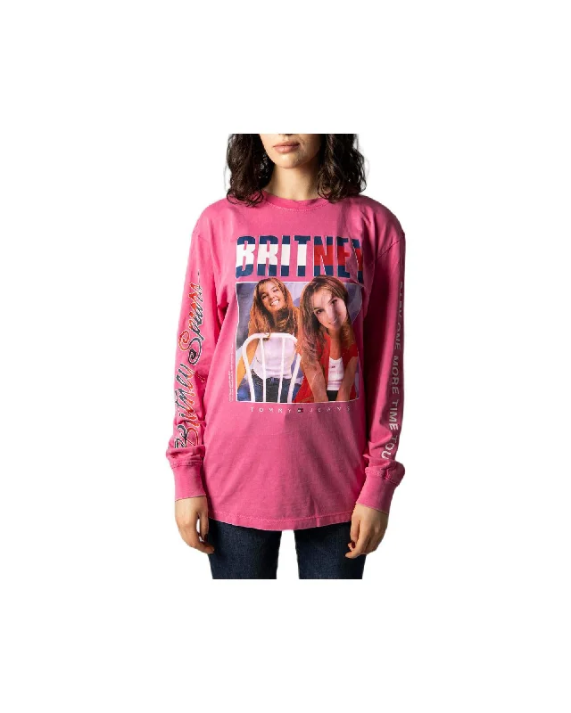 Tommy Hilfiger Jeans Tommy Hilfiger Britney Spears Graphic Long Sleeve TShirt for Women - Pink-- Collared Crew Neck Turtle Neck Tommy Hilfiger Jeans Tommy Hilfiger Britney Spears Graphic Long Sleeve TShirt for Women - Pink-- Collared Crew Neck Turtle Neck