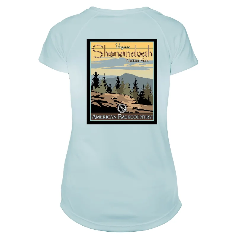 Shenandoah National Park Vintage Destinations Microfiber Women's T-Shirt-- Seamless Knitted Crochet Shenandoah National Park Vintage Destinations Microfiber Women's T-Shirt-- Seamless Knitted Crochet