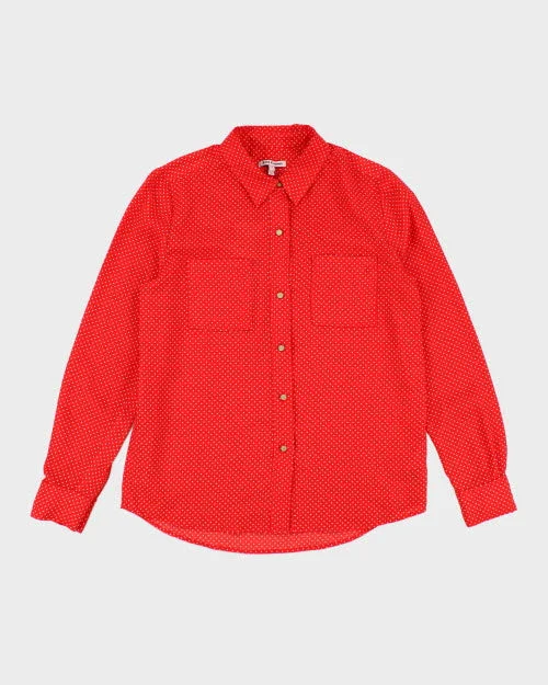 Juicy Couture Polka Dot Shirt - S-- Spandex Blend Rayon Blend Denim Blend