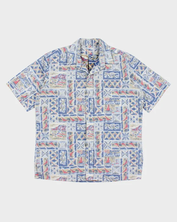 Reyn Spooner Hawaiian Shirt - L-- Fleece Nylon Spandex