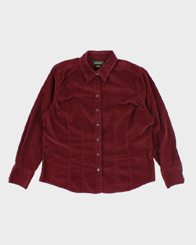 Vintage Women's Eddie Bauer Corduroy Button Up Shirt - XL-- Faux Fur Fabric Real Fur Fabric Shearling Fabric Vintage Women's Eddie Bauer Corduroy Button Up Shirt - XL-- Faux Fur Fabric Real Fur Fabric Shearling Fabric