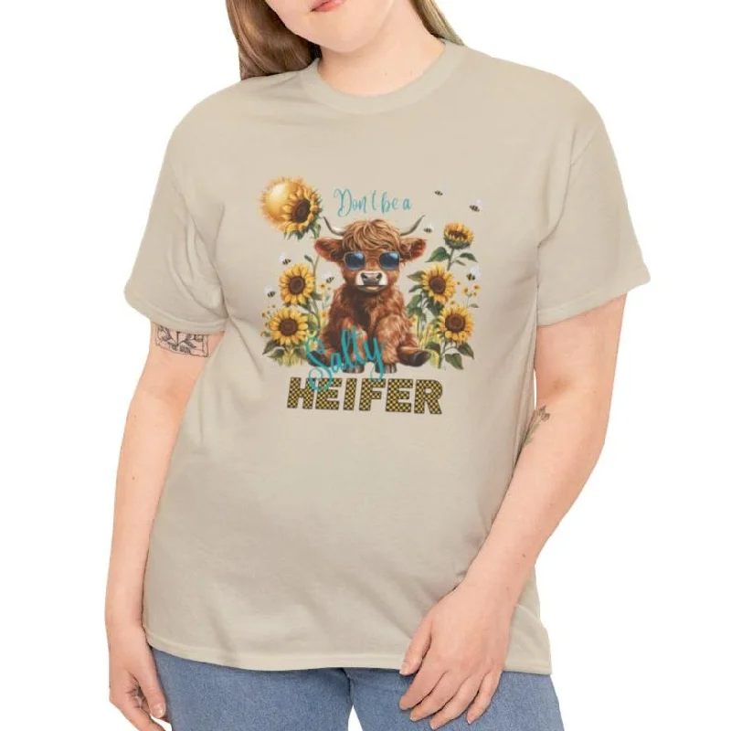 Don't Be a Salty Heifer T-Shirt-- Print Jacquard Patchwork