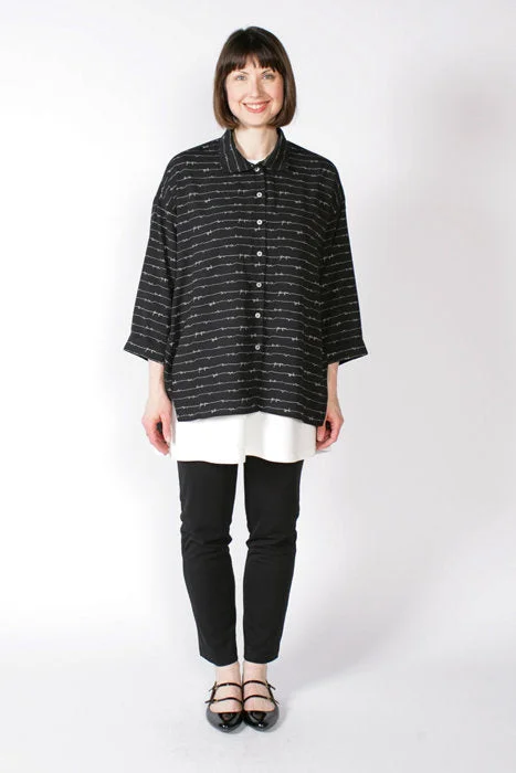 The Sewing Workshop London Shirt-- Solid Print Embellished