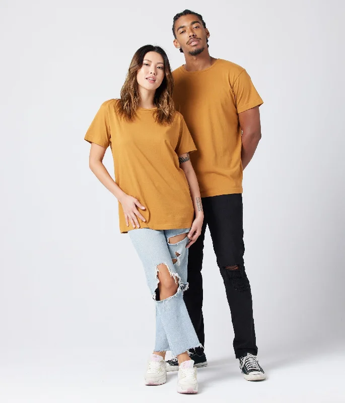 Unisex T-Shirt - Turmeric-- Welt Pockets Slit Pockets Flap Pockets