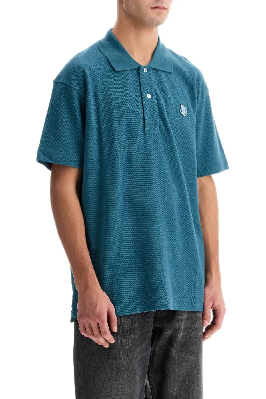Maison Kitsune Bold Fox Head Comfort Fit Polo Shirt-- Boxy Fit Fitted Loose