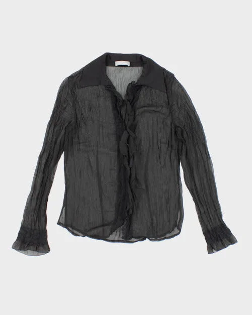 Y2k 00s Steilmann Mesh Shirt - M-- Front Pockets Side Pockets Patch Pockets