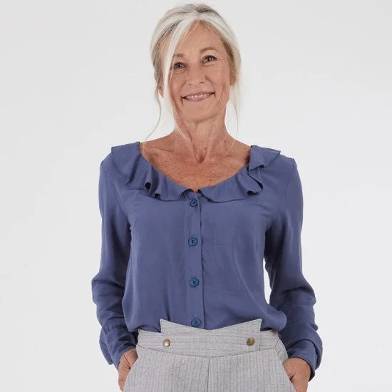 Coralie Bijasson Emeline Shirt-- Terry Blend Velvet Blend Canvas Blend