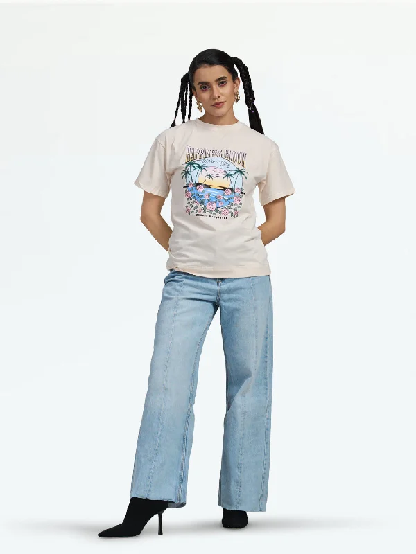 Women Shallow Apricot T-Shirt-- Layered Multi-layer Single Layer