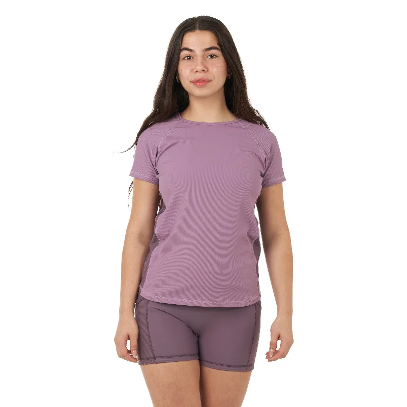 Athena Short Sleeve Sun Shirt-- Lace Blend Ribbed Blend Corduroy Blend
