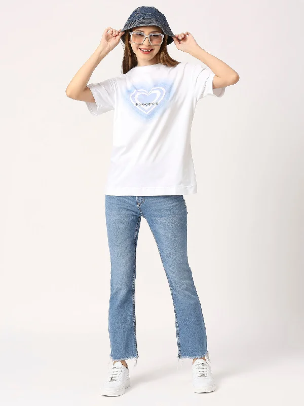 Ivory White Women T-shirt-- Fleece Nylon Spandex