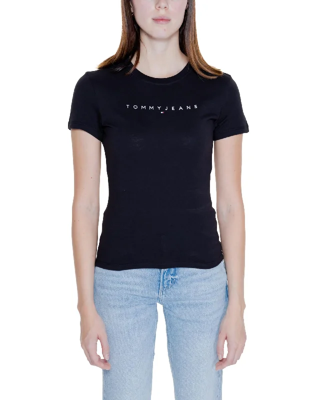 Tommy Hilfiger Jeans Tommy Hilfiger Womens Essential Logo TShirt Black-- Collared Crew Neck Turtle Neck Tommy Hilfiger Jeans Tommy Hilfiger Womens Essential Logo TShirt Black-- Collared Crew Neck Turtle Neck