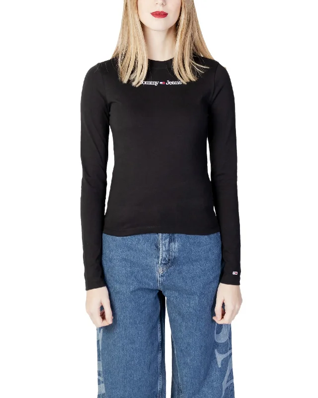 Tommy Hilfiger Jeans Tommy Hilfiger Women's Essential Long Sleeve TShirt - Black -- Basic T-Shirt Crew Neck Short Sleeve Tommy Hilfiger Jeans Tommy Hilfiger Women's Essential Long Sleeve TShirt - Black -- Basic T-Shirt Crew Neck Short Sleeve