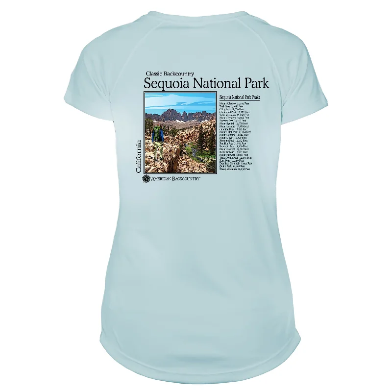 Sequoia National Park Classic Backcountry Microfiber Women's T-Shirt-- Zippered Buttoned Snapped Sequoia National Park Classic Backcountry Microfiber Women's T-Shirt-- Zippered Buttoned Snapped