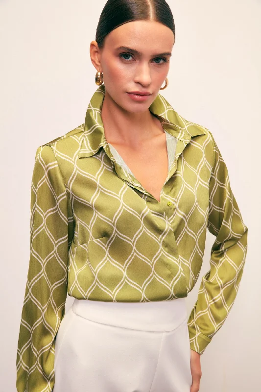 Patterned Classic Shirt - Green-- Anti-Shrink Durable Soft