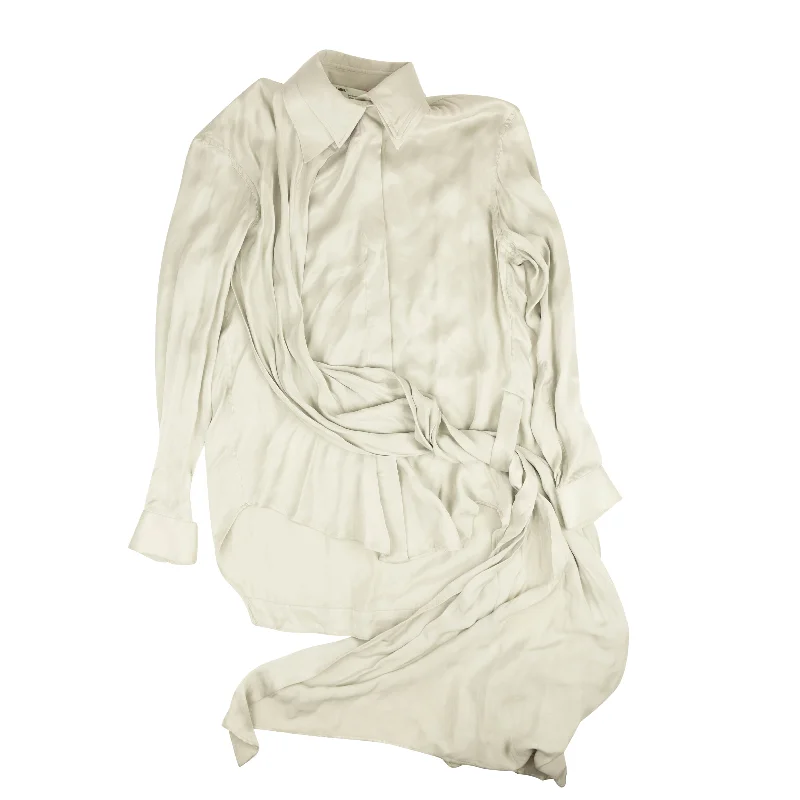 OFF-WHITE C/O VIRGIL ABLOH Grey Karla Otto Paris Shirt-- Solid Color Striped Floral