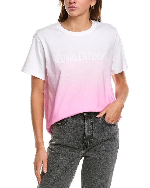 Red Valentino T-Shirt-- Zippered Front Buttoned Front Snap Front