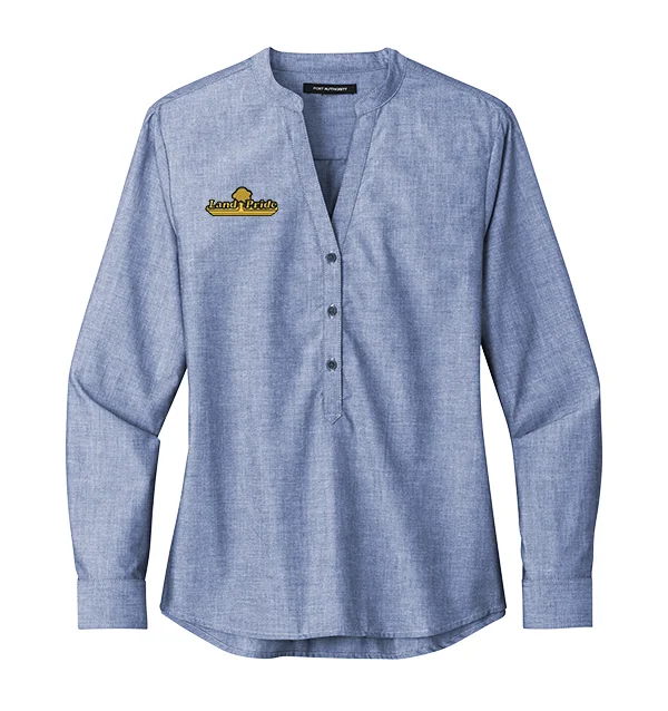 Port Authority® Ladies Long Sleeve Chambray Easy Care Shirt-- Embroidered Appliqued Beaded Port Authority® Ladies Long Sleeve Chambray Easy Care Shirt-- Embroidered Appliqued Beaded
