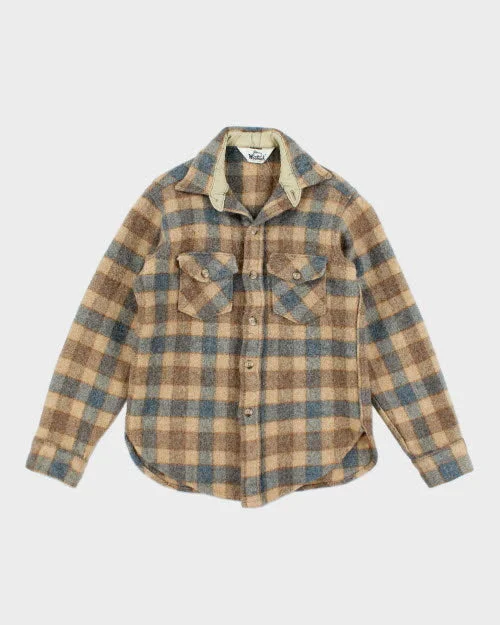 Vintage Woolrich Check Shirt - S-- Satin Blend Silk Blend Wool Blend