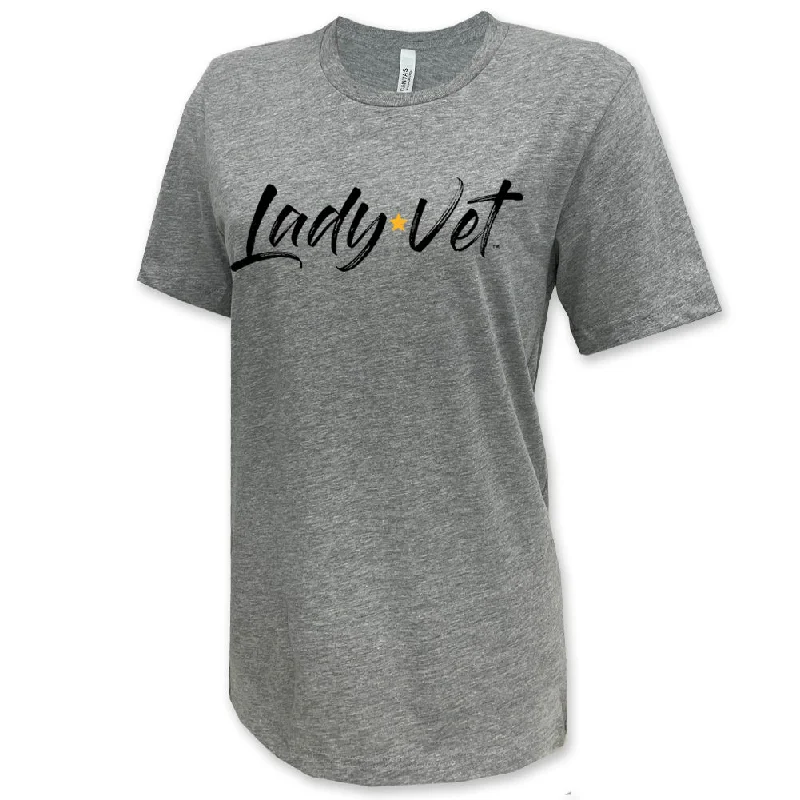 Marines Lady Vet Full Chest Logo T-Shirt (unisex fit)-- Denim Fabric Leather Fabric Suede Fabric Marines Lady Vet Full Chest Logo T-Shirt (unisex fit)-- Denim Fabric Leather Fabric Suede Fabric