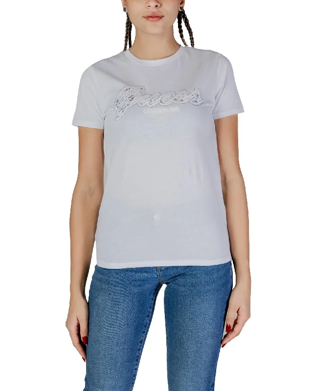 Guess Short Sleeve Round Neck Cotton T-Shirt-- Satin Fabric Silk Fabric Chiffon Fabric Guess Short Sleeve Round Neck Cotton T-Shirt-- Satin Fabric Silk Fabric Chiffon Fabric