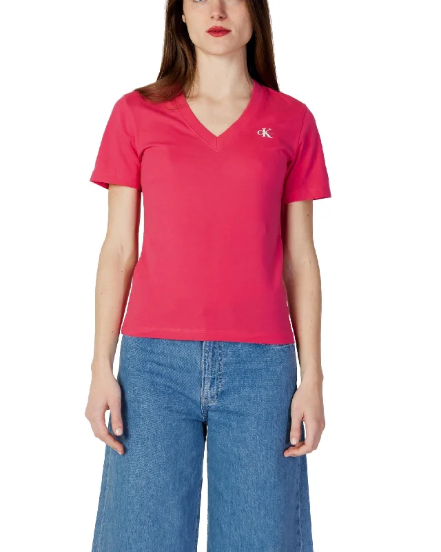 Calvin Klein Jeans  Womens V Neck TShirt-- Welt Pockets Slit Pockets