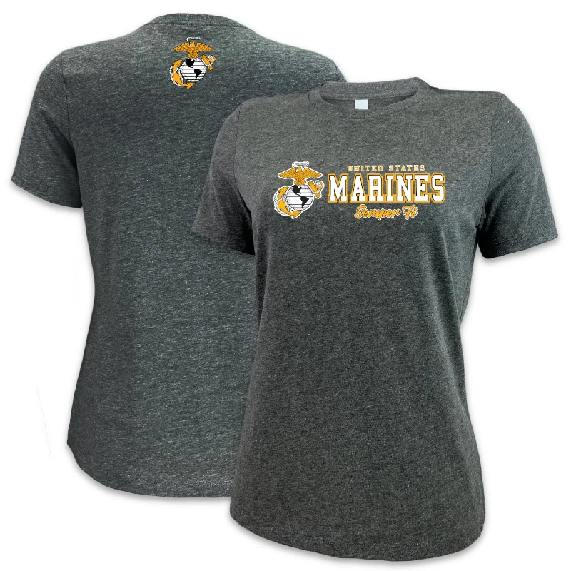 Marines Ladies Duo T-Shirt-- Collared Crew Neck Turtle Neck