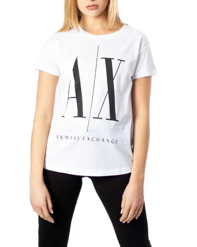 Armani Exchange Womens AX Logo Short Sleeve Graphic TShirt-- Spandex Blend Rayon Blend Denim Blend Armani Exchange Womens AX Logo Short Sleeve Graphic TShirt-- Spandex Blend Rayon Blend Denim Blend