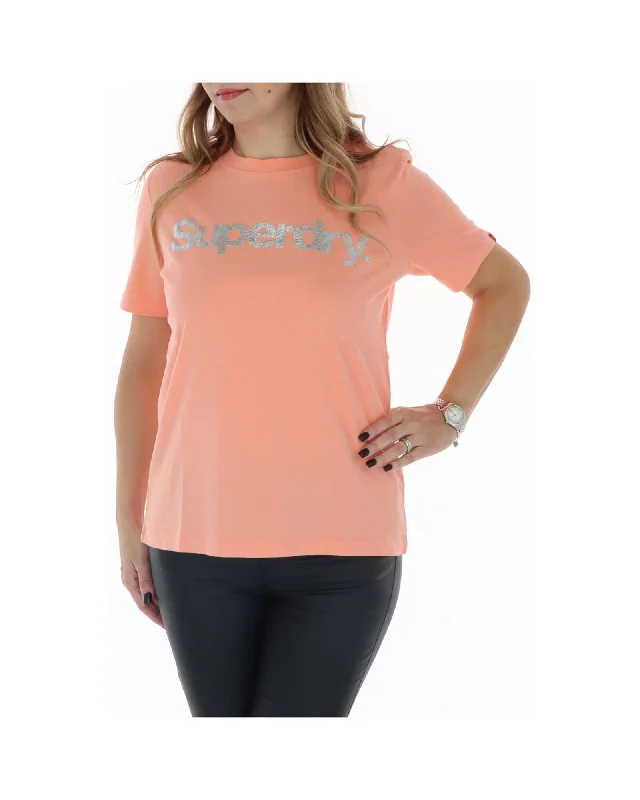 Superdry Women's Classic Logo T-Shirt - Coral-- Chenille Blend Fleece Blend Nylon Blend Superdry Women's Classic Logo T-Shirt - Coral-- Chenille Blend Fleece Blend Nylon Blend