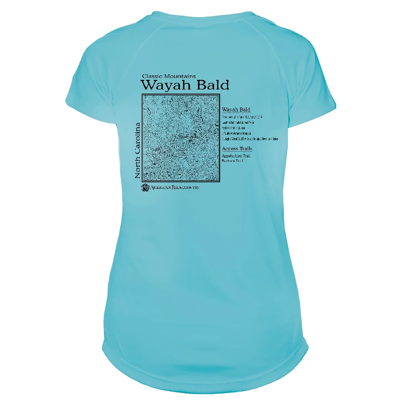 Wayah Bald Classic Mountain Microfiber Women's T-Shirt-- Spandex Blend Rayon Blend Denim Blend