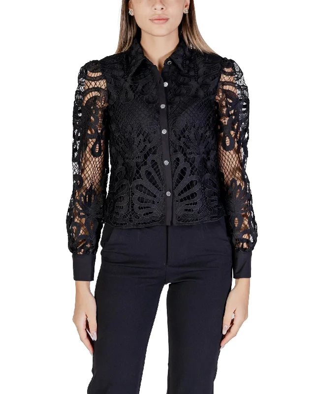 Morgan De Toi Classic Button-Up Long Sleeve Shirt-- Houndstooth Herringbone Solid