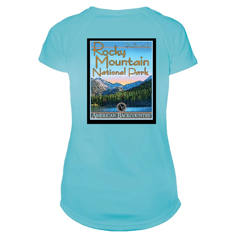 Rocky Mountain National Park Vintage Destinations Microfiber Women's T-Shirt-- Elegant Classic Vintage