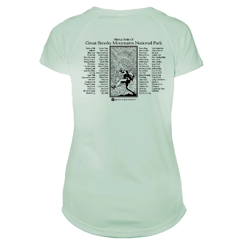 Smoky Mountain National Park Great Trails Microfiber Women's T-Shirt-- Handmade Hand-knitted Hand-woven Smoky Mountain National Park Great Trails Microfiber Women's T-Shirt-- Handmade Hand-knitted Hand-woven