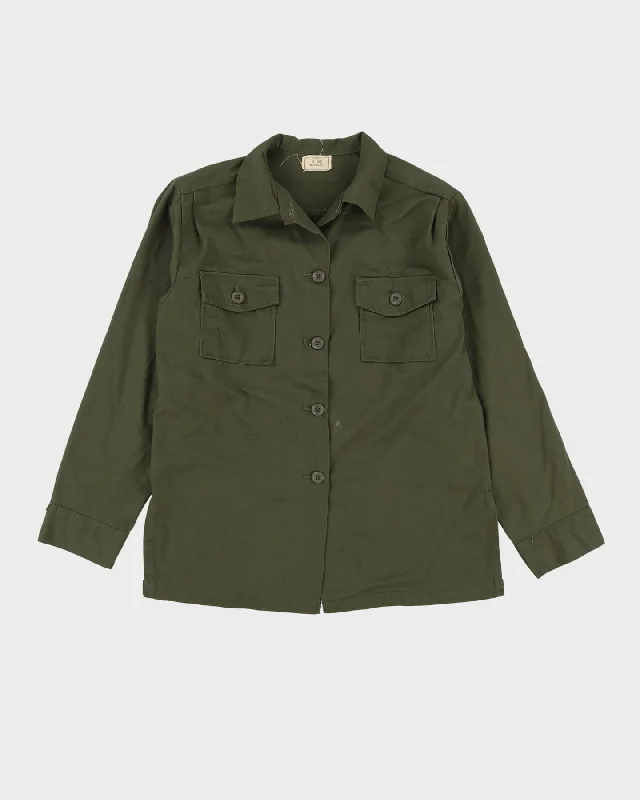 70s Vintage US Military Womens Fatigue Shirt - M-- Terry Blend Velvet Blend Canvas Blend 70s Vintage US Military Womens Fatigue Shirt - M-- Terry Blend Velvet Blend Canvas Blend