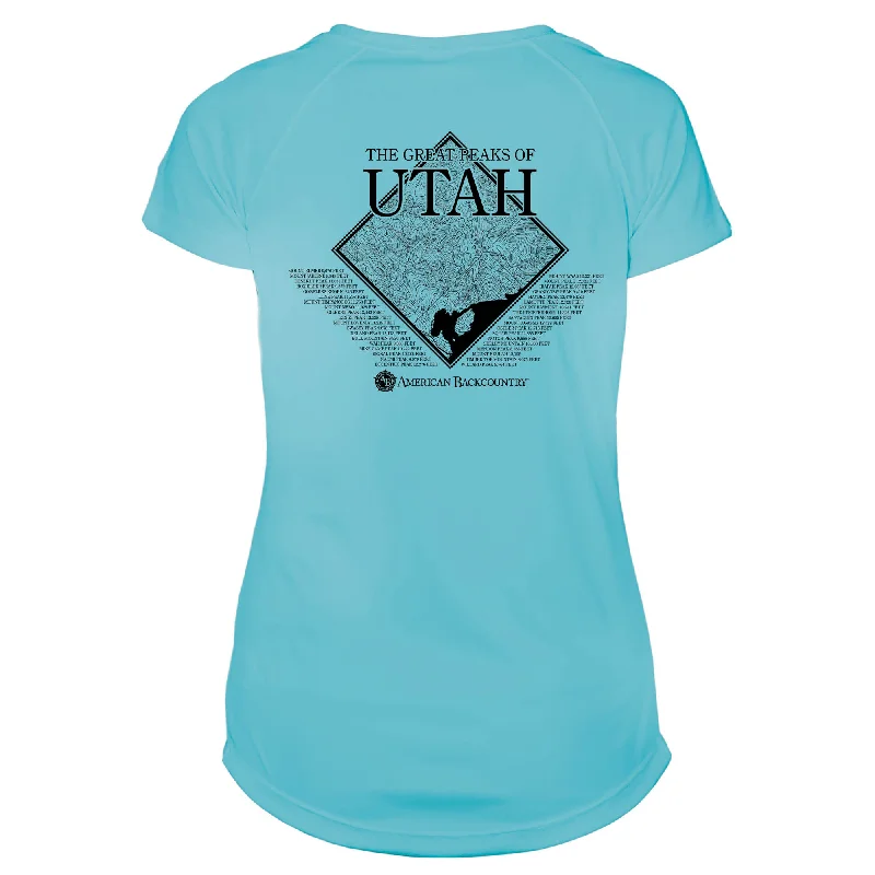 Utah Diamond Topo Microfiber Women's T-Shirt-- Beaded Sequined Faux Fur
