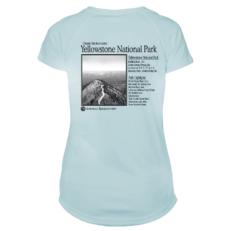Yellowstone National Park Classic Backcountry Microfiber Women's T-Shirt-- Mesh Blend Leather Blend Suede Blend Yellowstone National Park Classic Backcountry Microfiber Women's T-Shirt-- Mesh Blend Leather Blend Suede Blend