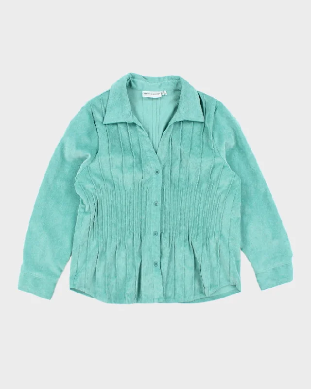 Vintage Rebecca Malone Blue Corduroy Shirt - XL-- Fleece Fabric Down Fabric Feather Fabric Vintage Rebecca Malone Blue Corduroy Shirt - XL-- Fleece Fabric Down Fabric Feather Fabric